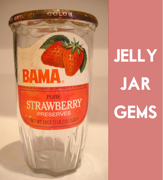 Bama Jelly Jar Drinking Glasses Fruit Motif Set of 4 Juice