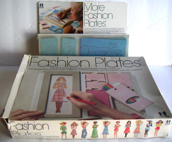 Tomy Vintage Fashion Plates Kids Designer Clothing Kit